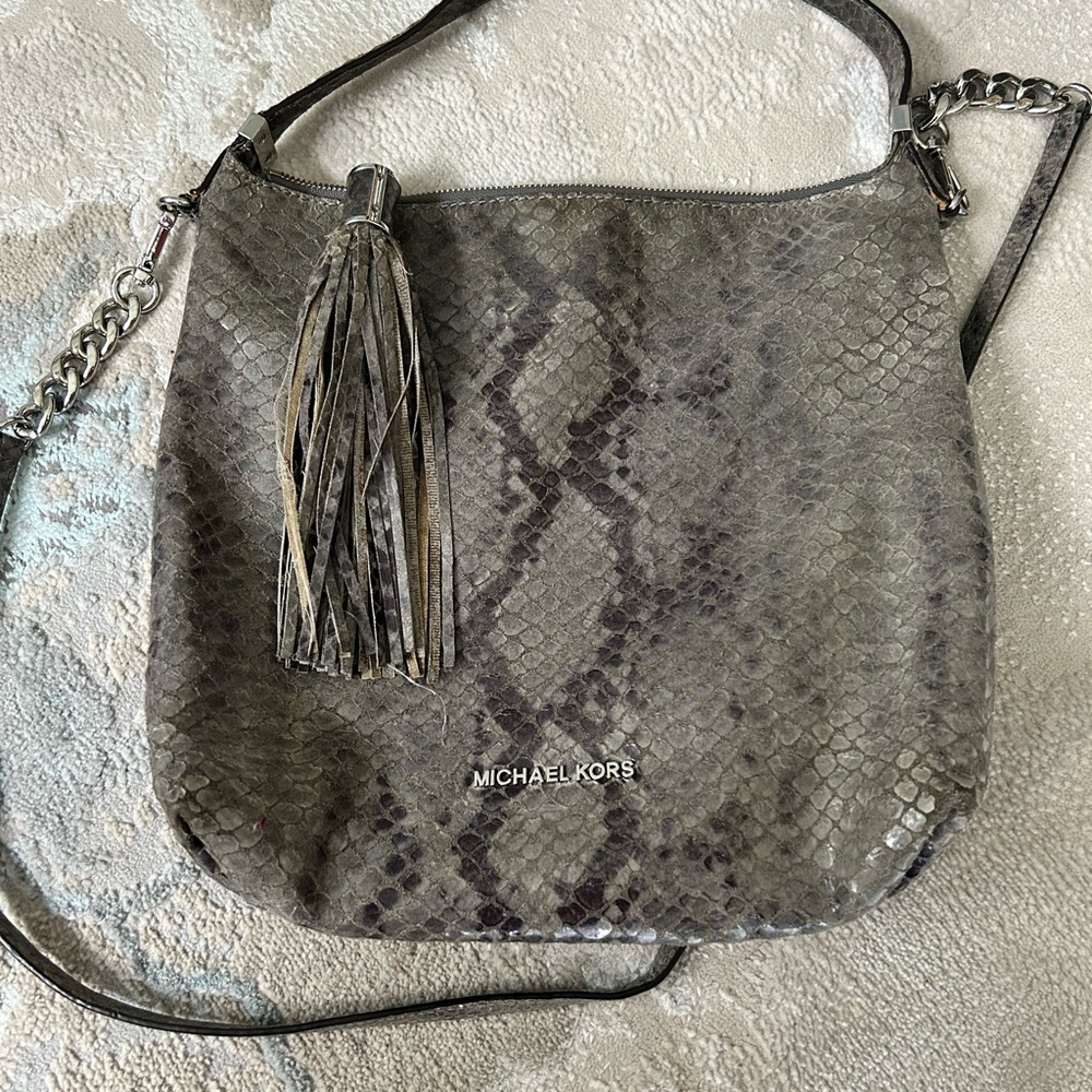 Michael Kors Gray Snakeskin Bag